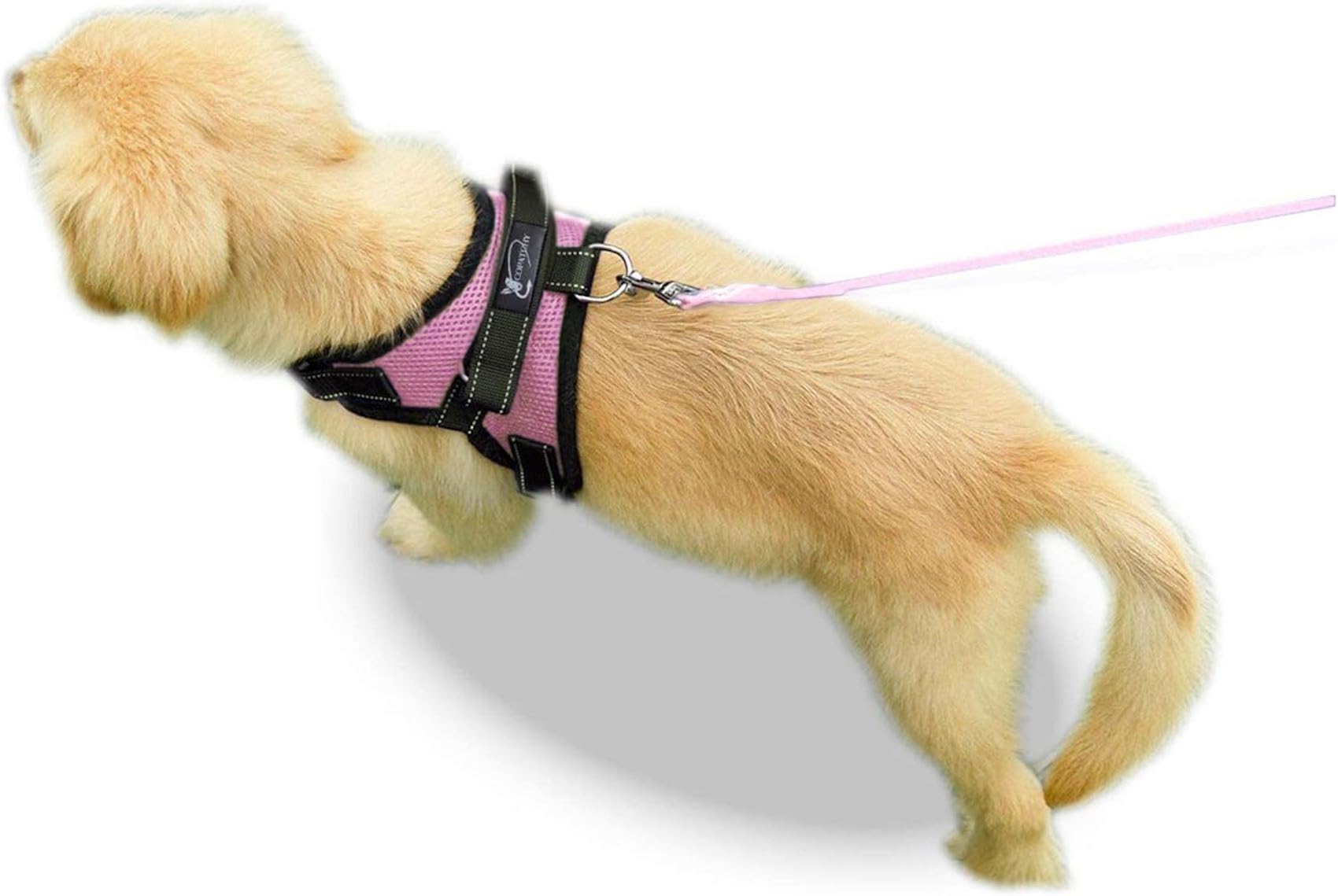 No Pull Reflective Adjustable Dog Harness with Handle - Soft Breathable Mesh for Small Medium Large Dogs | All-Weather Comfort | Perfect for Walking, Running & Night Safety (Pink, XX-Small)