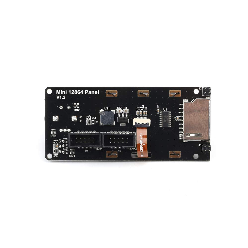 128x64 Mini LCD Screen for 3D Printers - Type C v1.2 Smart Display (Black on White) with SD Card Slot | Compatible with Marlin Firmware | DIY 3D Printing Projects & Home Electronics Prototyping