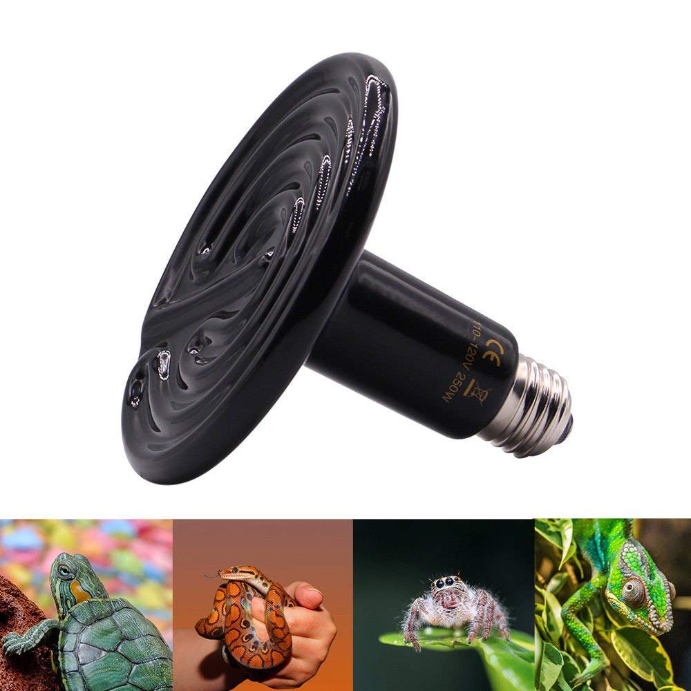 250W Reptile Heat Lamp - Infrared Ceramic Heater for Terrariums, Ideal for Bearded Dragons, Turtles, Snakes & Amphibians - Perfect for Brooder Coops & Chicken Incubators - Durable Pet Tank Accessory for Year-Round Warmth