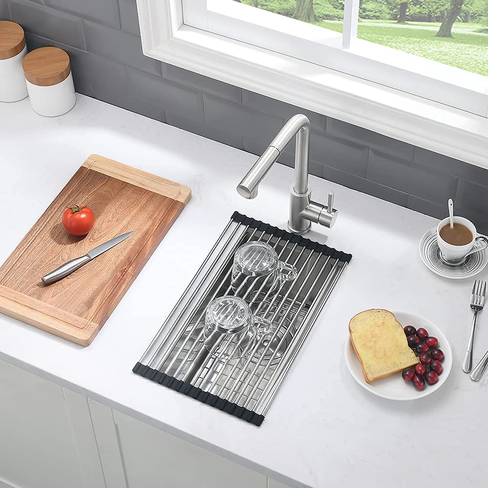 10x18 Inch Undermount Bar Sink - 16 Gauge Stainless Steel Small Wet Bar Prep Sink with Tight Radius for RV & Outdoor Kitchen - Includes Bottom Grid & Drain - Perfect for Compact Spaces, Entertaining & Food Prep