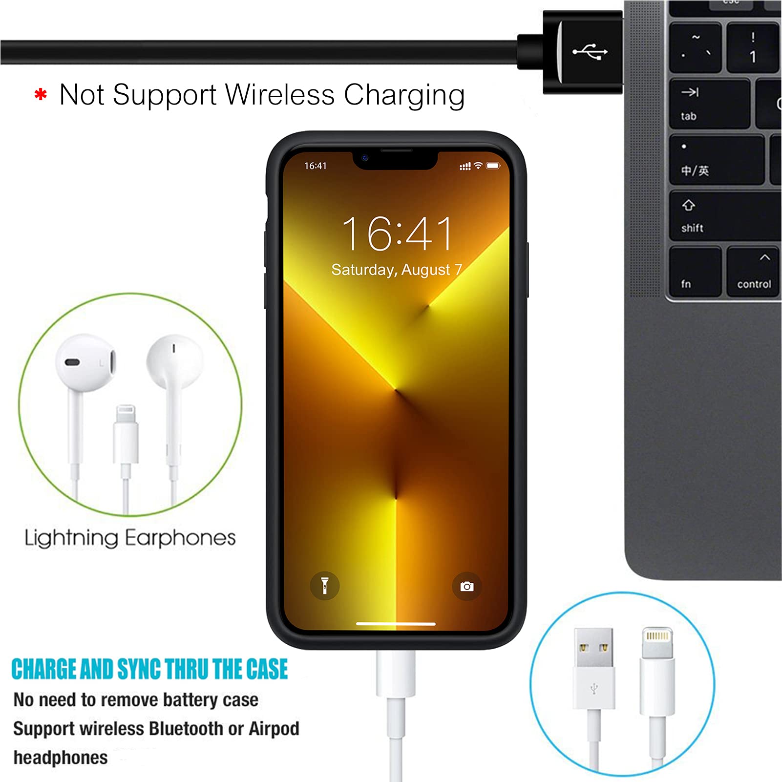 8500mAh Battery Case for iPhone 13 Pro Max - Extended Rechargeable Charging Case | Protective Power Bank with CarPlay Support | Perfect for Travel, Work & Outdoor Activities (Black, 6.7 inch)