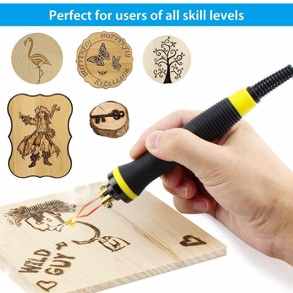 110V 50W Wood Burning Kit for Pyrography - Professional Wood Burning Tool with Laser Engraving for DIY Crafts, Gourd Art & Woodworking Projects - Perfect for Home Decor, Gift Making & Creative Hobbies