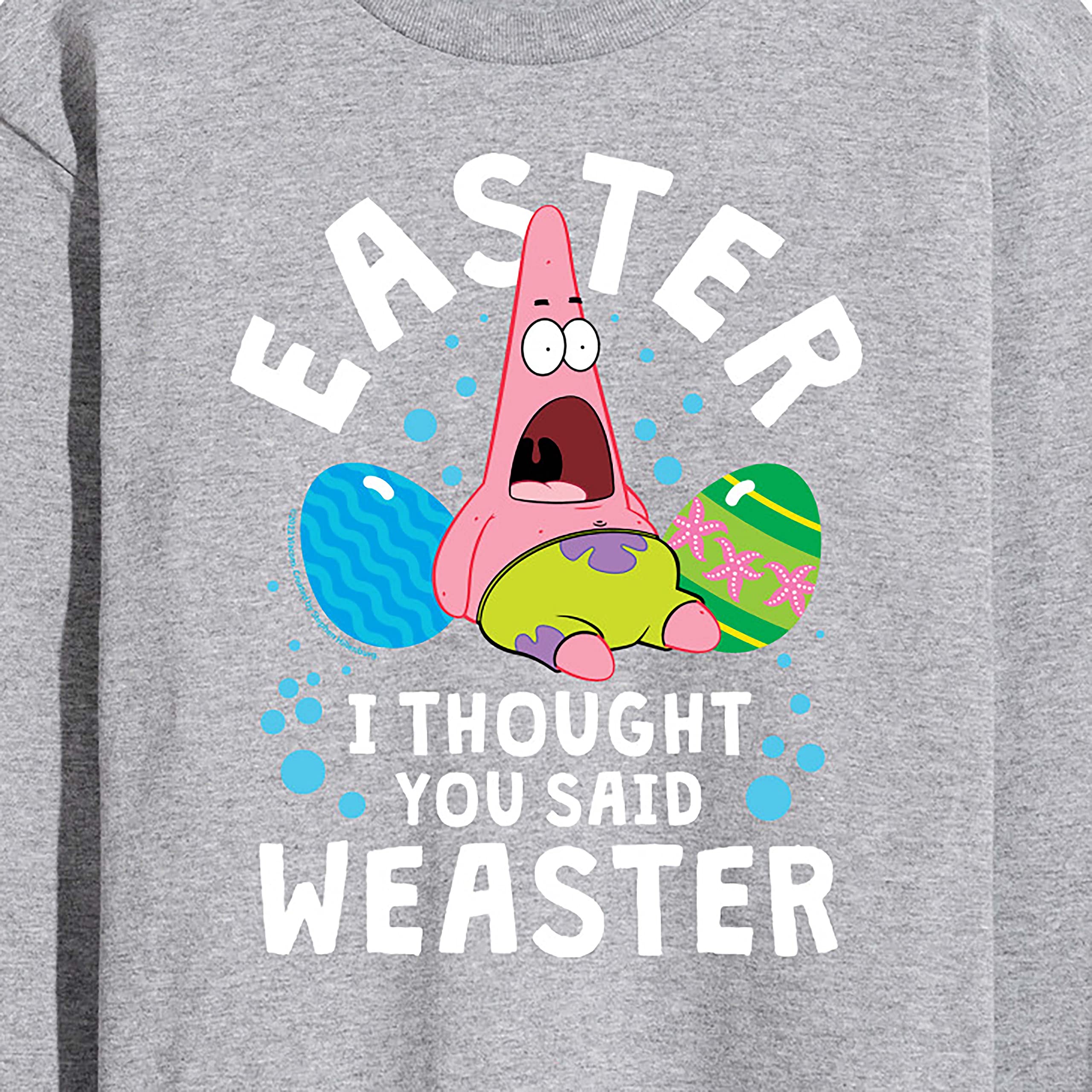 HYBRID APPAREL Spongebob Squarepants Easter Weaster Men's Long Sleeve Graphic T-Shirt | Cartoon Character Apparel for Casual Wear & Holiday Outfits