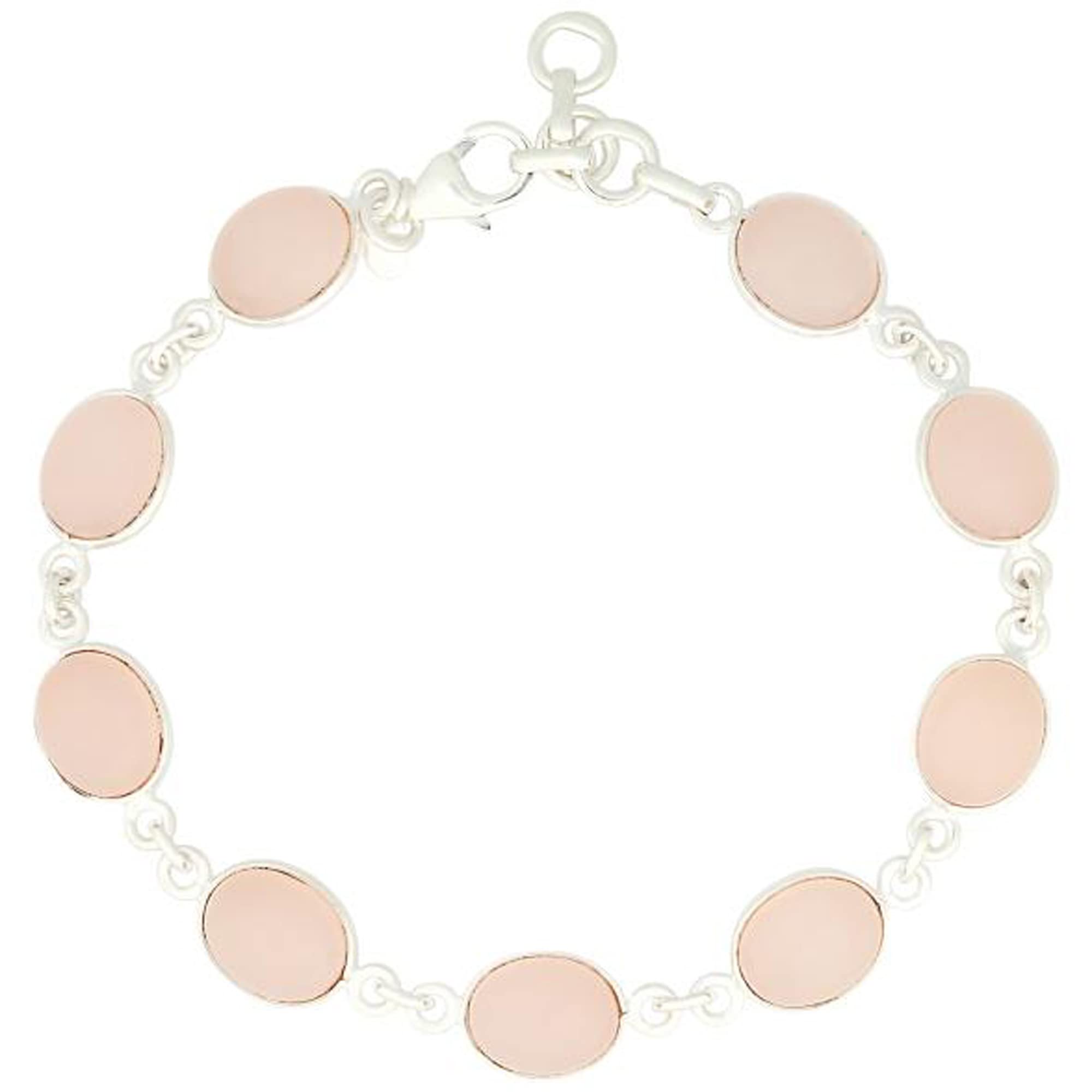 925 Sterling Silver Rose Agate Bracelet for Women - Elegant Healing Crystal Jewelry for Meditation, Yoga & Spiritual Wellness