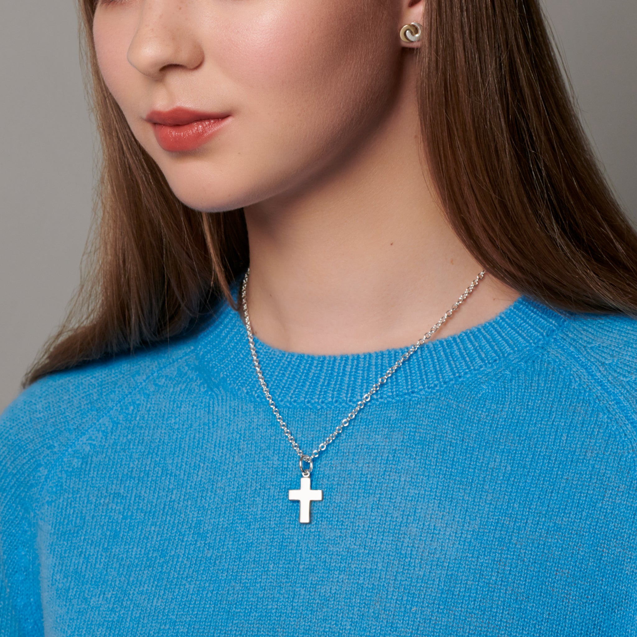 St. Francoise Cross Necklace Pendant in 14K Yellow Gold - Elegant Religious Jewelry for Women, Perfect for Church, Weddings & Everyday Wear
