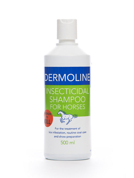 Dermoline Insecticidal Shampoo for Dogs & Cats - Kills Fleas, Ticks & Lice - Gentle Medicated Pet Shampoo for Itchy Skin Relief - Perfect for Bathing & Grooming Pets at Home