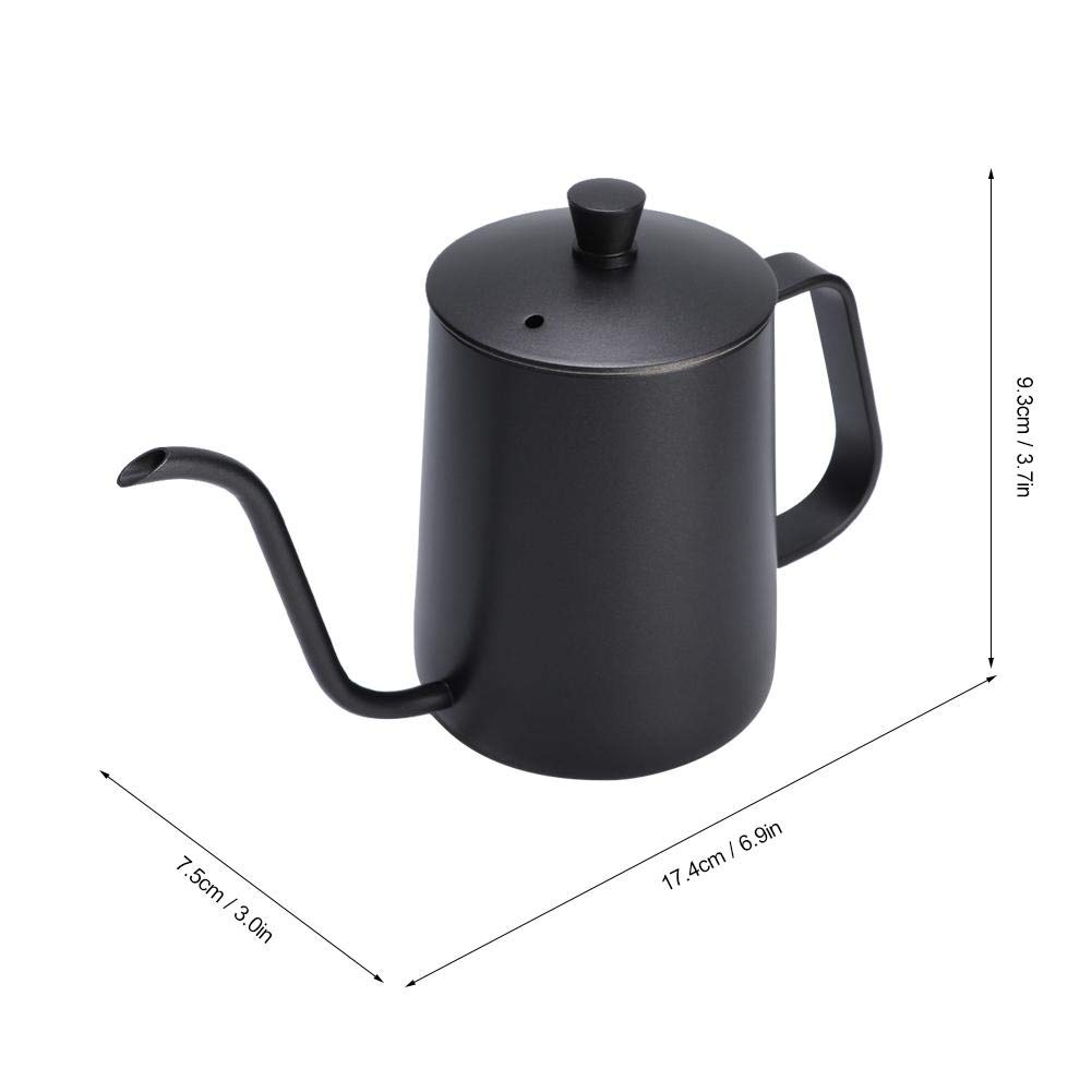 Premium Stainless Steel Pour Over Coffee Kettle - Yosoo Narrow Spout Drip Coffee Pot for Home Brewing, Camping & Travel (350ml, Black) | Perfect for Specialty Coffee, Tea & Outdoor Adventures