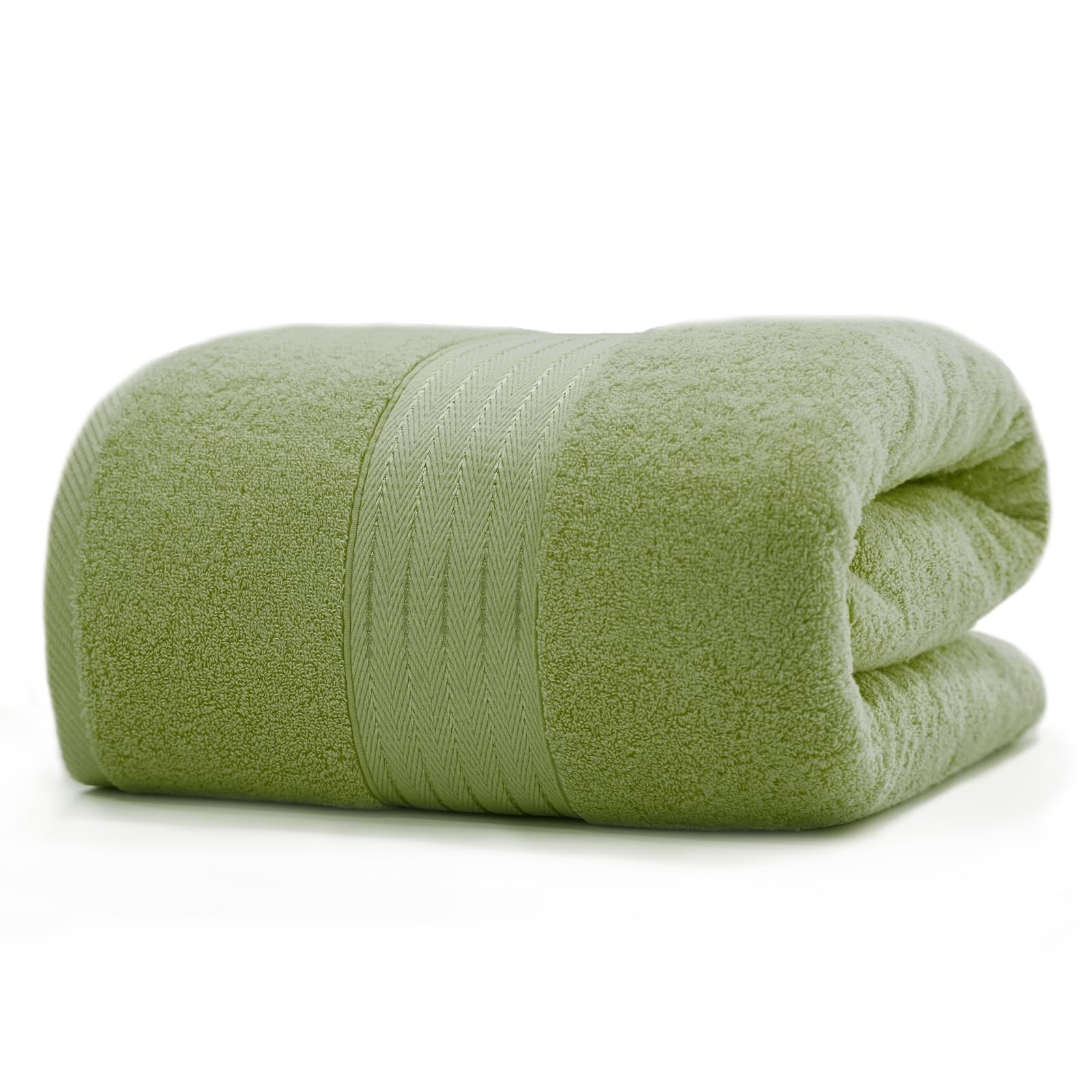 Premium 100% Cotton Oversized Bath Sheet - 35x70 Inch, 650 GSM, Ultra Soft & Absorbent for Spa, Gym & Daily Use - Green Luxury Shower Towel by COZYART