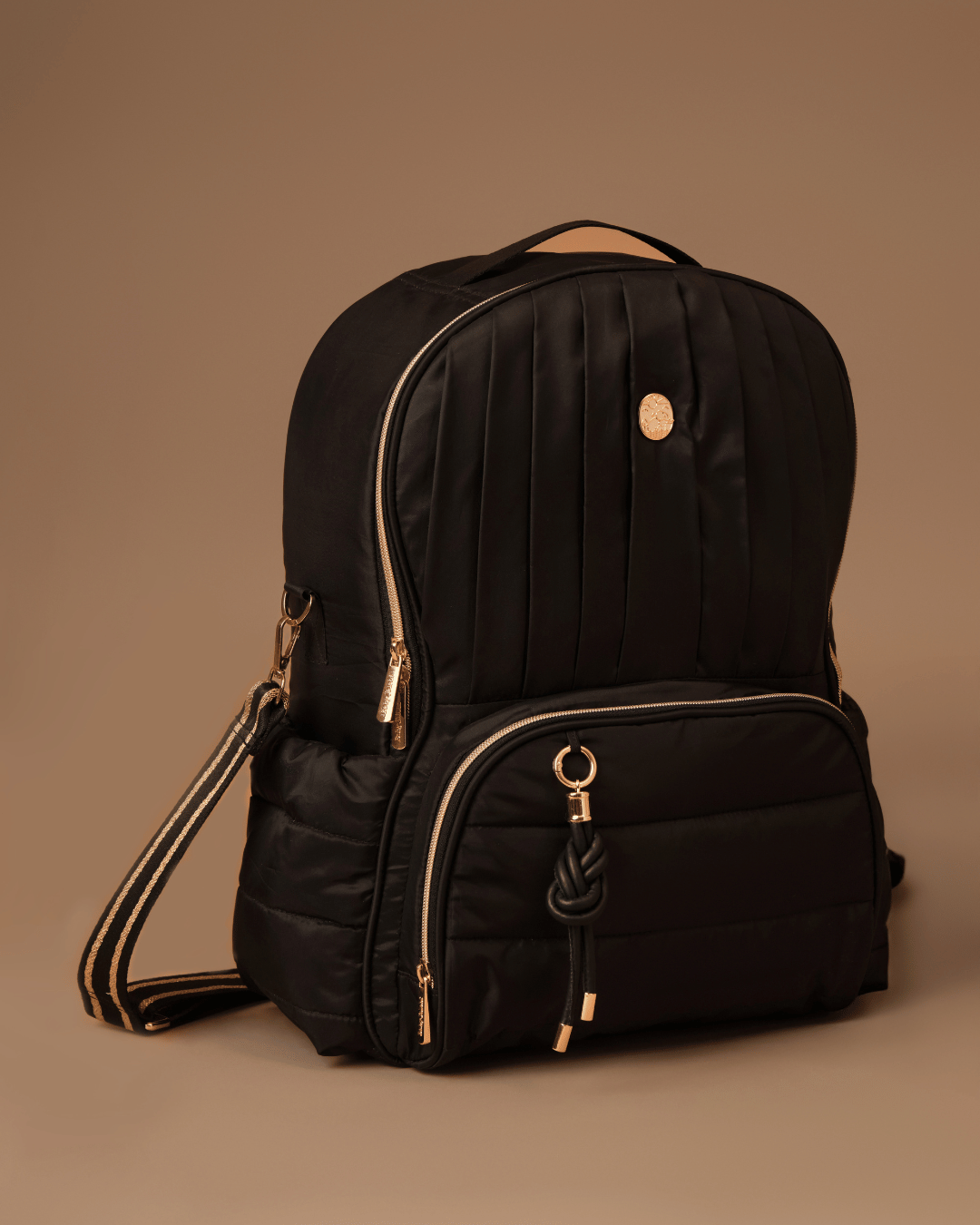 Premium Black Diaper Bag for Moms - The Coast Diaper Bag with Multiple Pockets & Insulated Bottle Holder | Perfect for Baby Outings, Travel & Everyday Use
