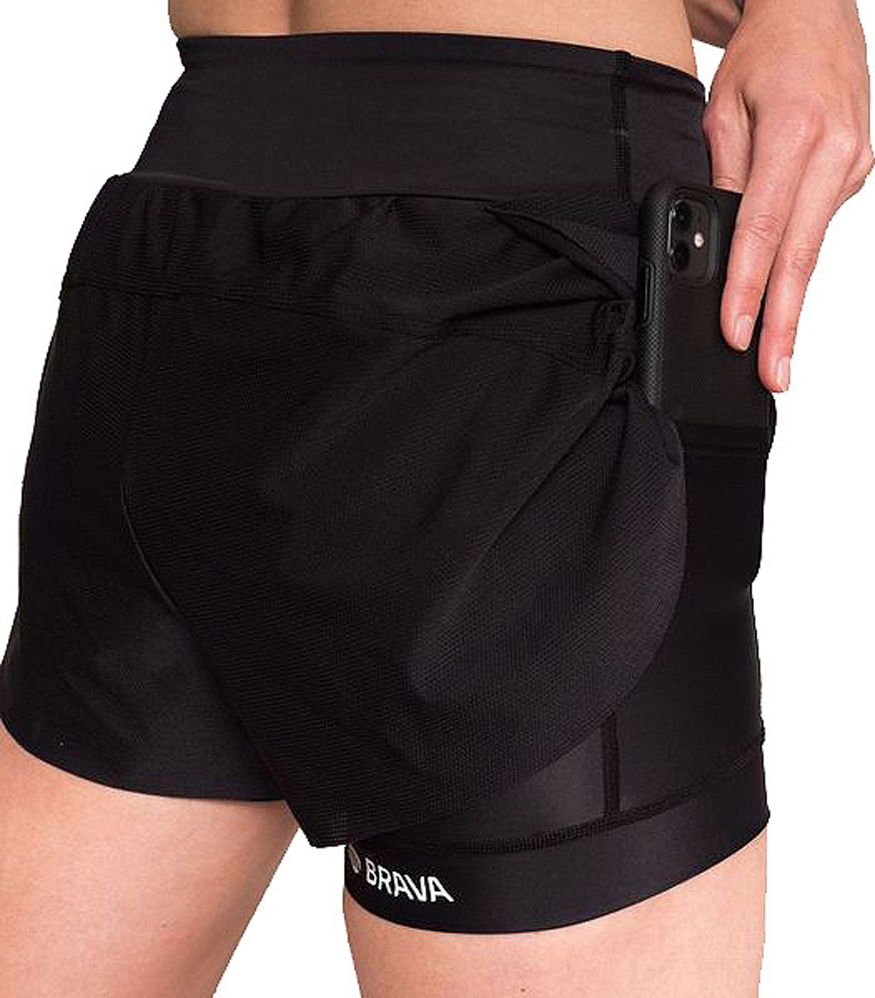 2 in 1 Mesh Split Running Shorts for Women - Breathable High Waist Workout Shorts with Pockets - Perfect for Gym, Jogging & Yoga