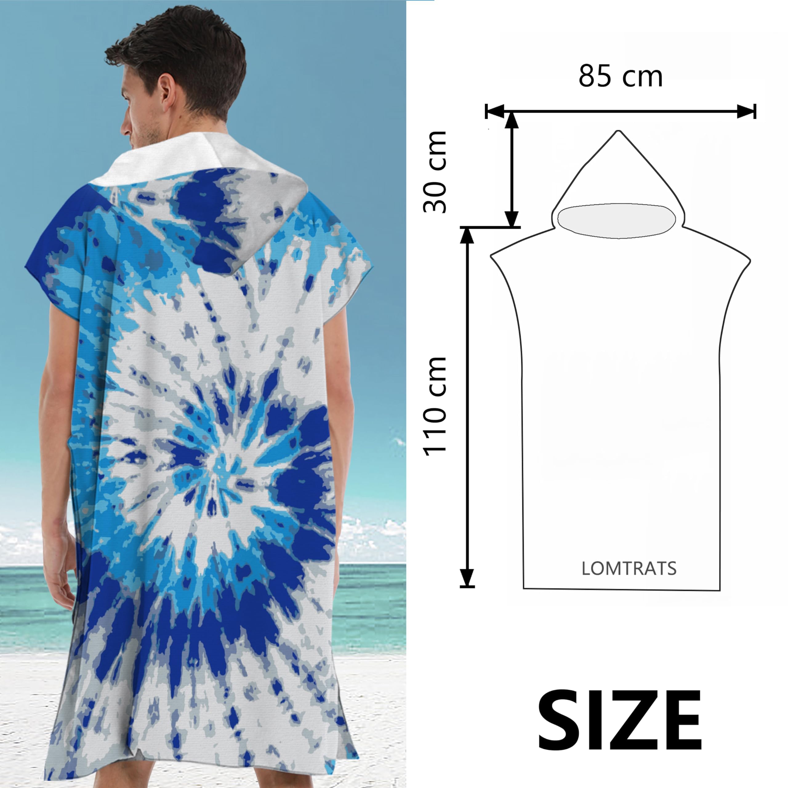 Quick Dry Surf Poncho Changing Towel Robe Hoodie for Adults - Microfiber Swimwear for Men & Women - Perfect for Beach, Surfing, Diving, Hot Springs & Home Use