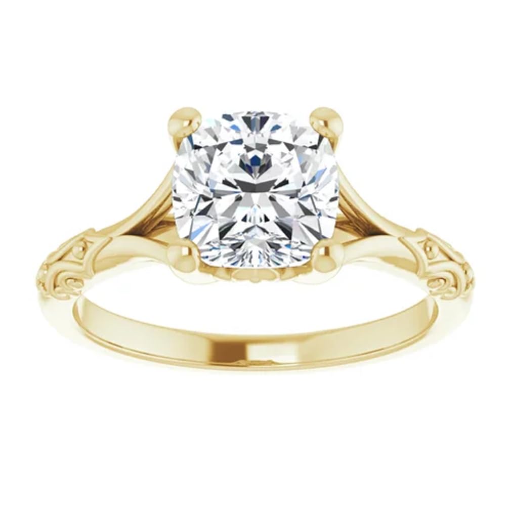 1.00 CT Cushion Cut Moissanite Engagement Ring Set for Women - Petite Halo Vine Wedding Band, Bridal Ring Set, Promise/Anniversary Gift for Wife (Size 7.5) | Perfect for Proposals, Weddings & Special Occasions