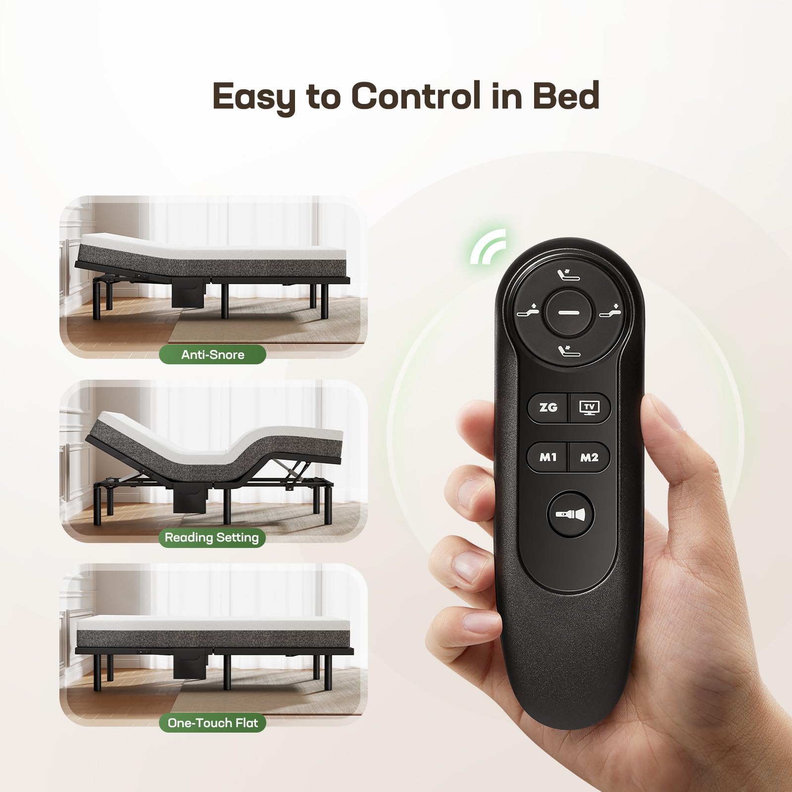 Marsail MS01 Queen Adjustable Bed Base Frame with 4 USB Ports (A&C), Under-Bed Nightlight & Wireless Remote - 3-Minute Assembly, 4 Height Options - Perfect for Home, Office, and Guest Room Comfort