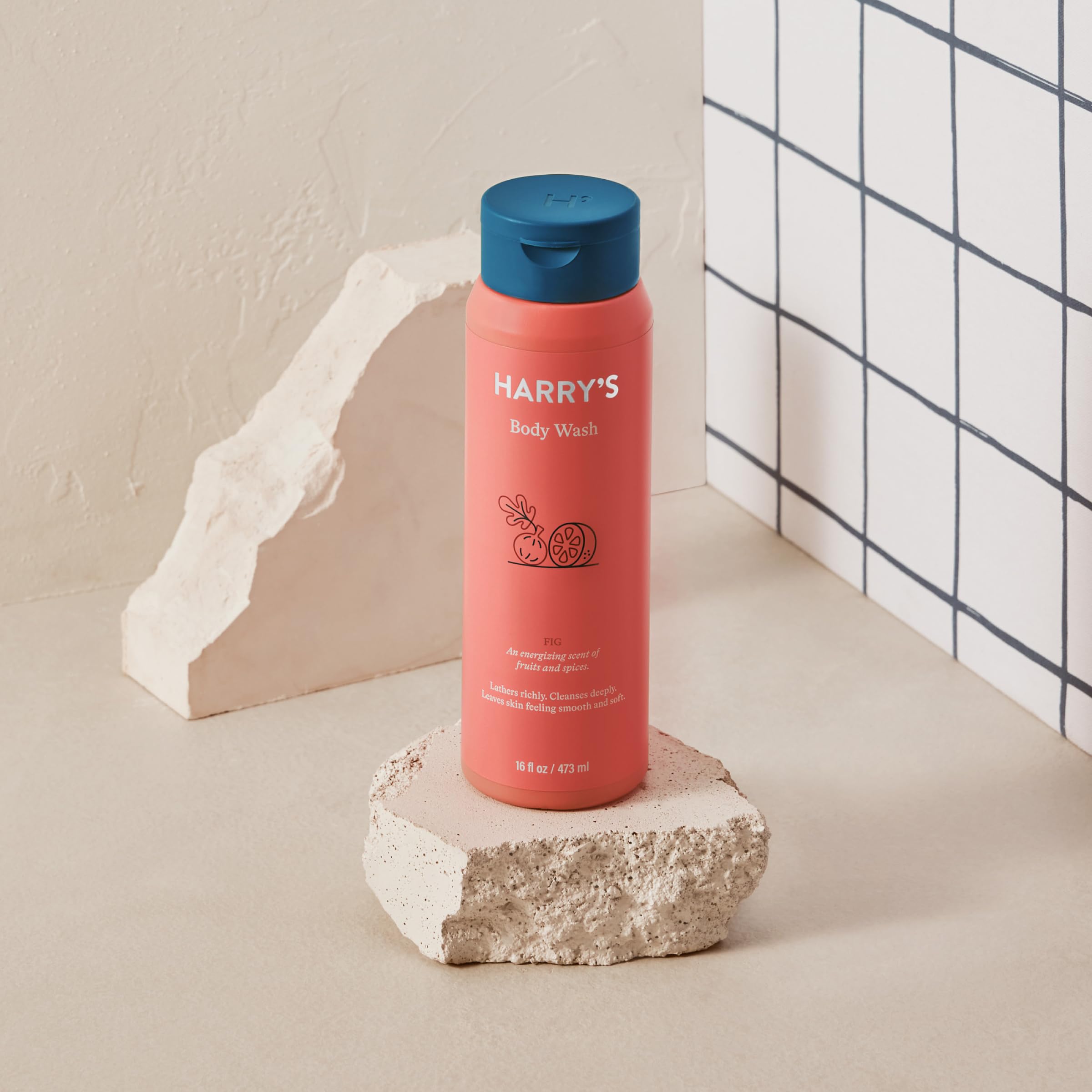 Harry's Men's Body Wash Shower Gel Set - Stone & Fig Scent, 16 Fl Oz Each (Pack of 3) - Refreshing & Hydrating for Daily Shower & Gym Use