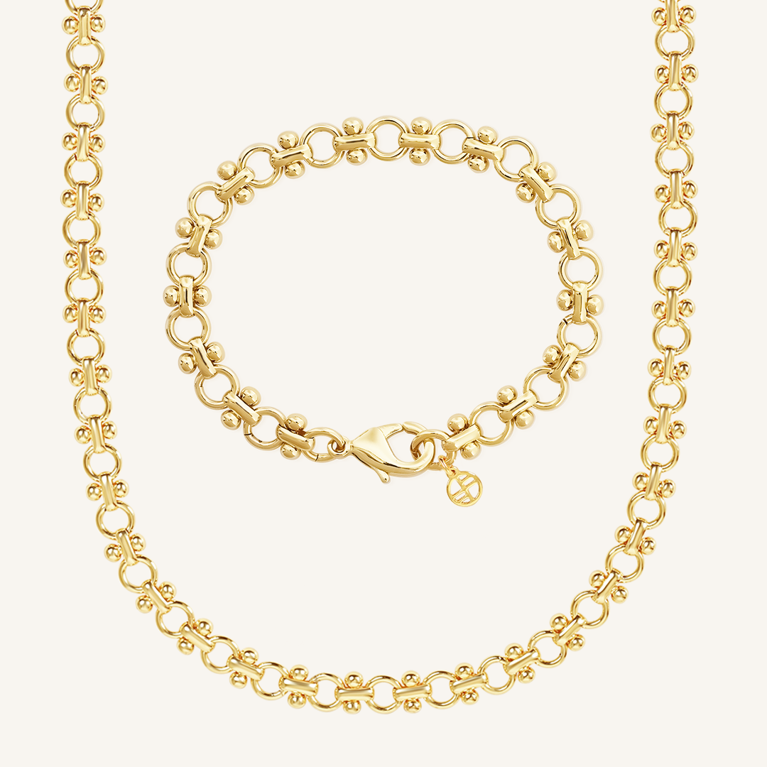 Eiffel Tower Charm Chain & Bracelet Set for Women - Elegant Parisian Jewelry Gift for Her | Perfect for Date Nights, Anniversaries & Travel Accessories