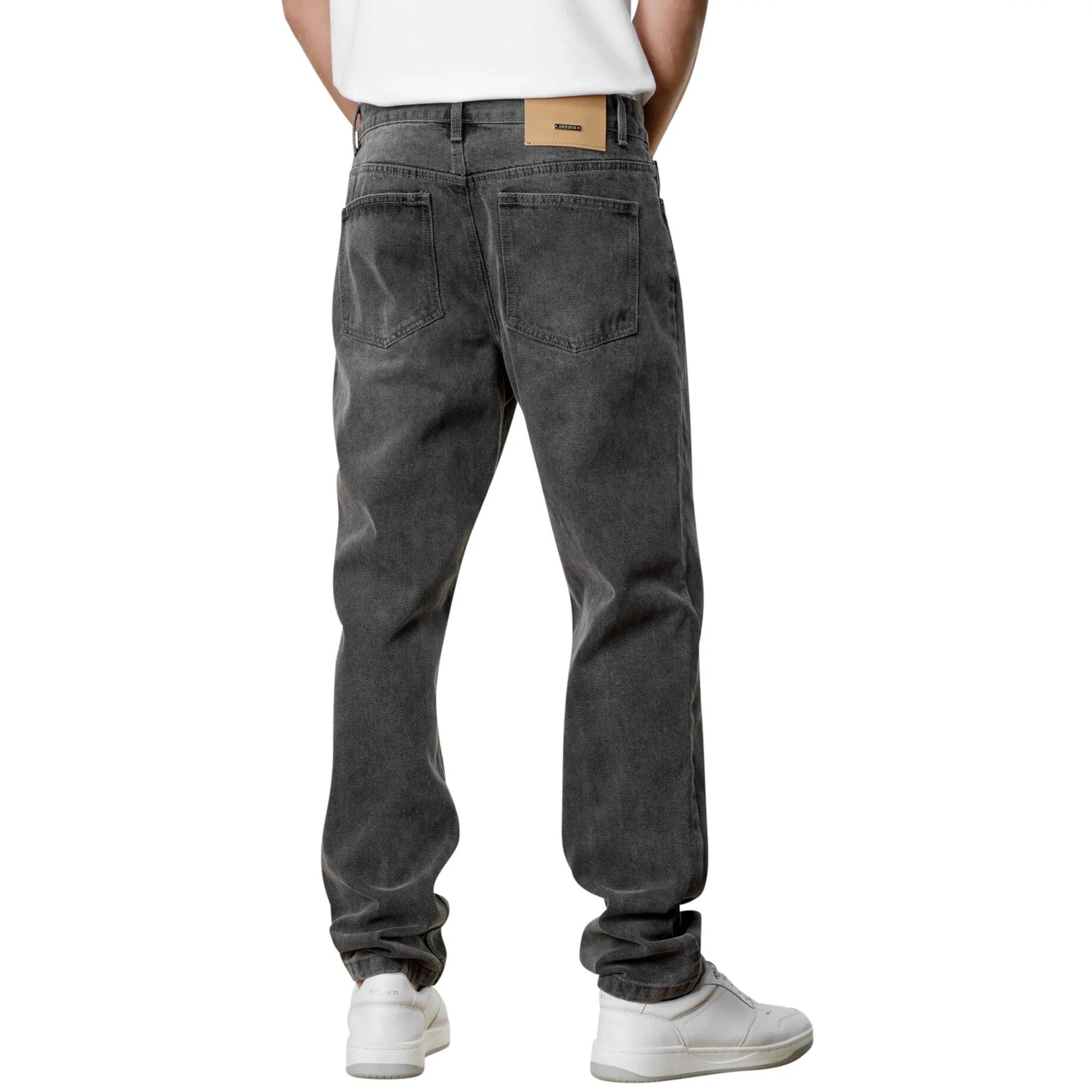 Belier Straight Leg Jeans for Women - Classic Washed Grey Denim Pants | Comfortable & Stylish for Casual Wear, Office, and Date Nights