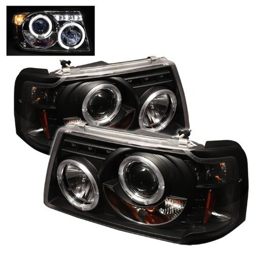 Premium Aftermarket LED Halo Headlights for 2001-2011 Ford Ranger - Black/Clear Lens - Upgrade Your Truck's Style & Night Visibility (Perfect for Off-Roading, Night Driving & Custom Builds)