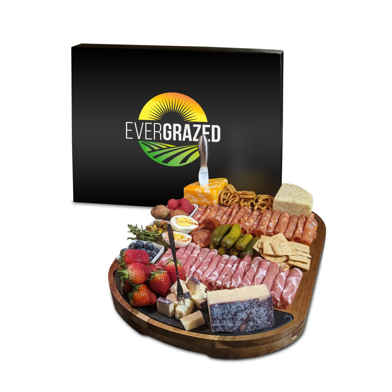 Premium Acacia Wood Cheese Board Set - Large Charcuterie Platter with Knives for Entertaining - Elegant Kitchen Serving Tray for Wine, Cheese & Meats - Perfect Gift for Thanksgiving, Christmas, Weddings & Special Occasions - Ideal for Dinner Parties, Wine Tastings & Holiday Gatherings