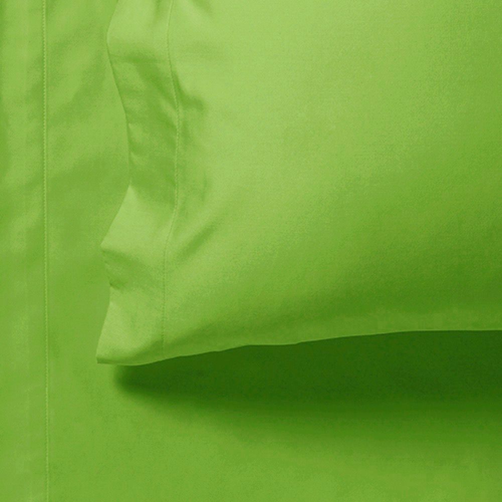 1000TC Ultra Soft Fitted Sheet & 2 Pillowcases Set - King Size Bed Sheets - Premium Green Cotton - Luxury Bedding for Master Bedroom & Guest Room
