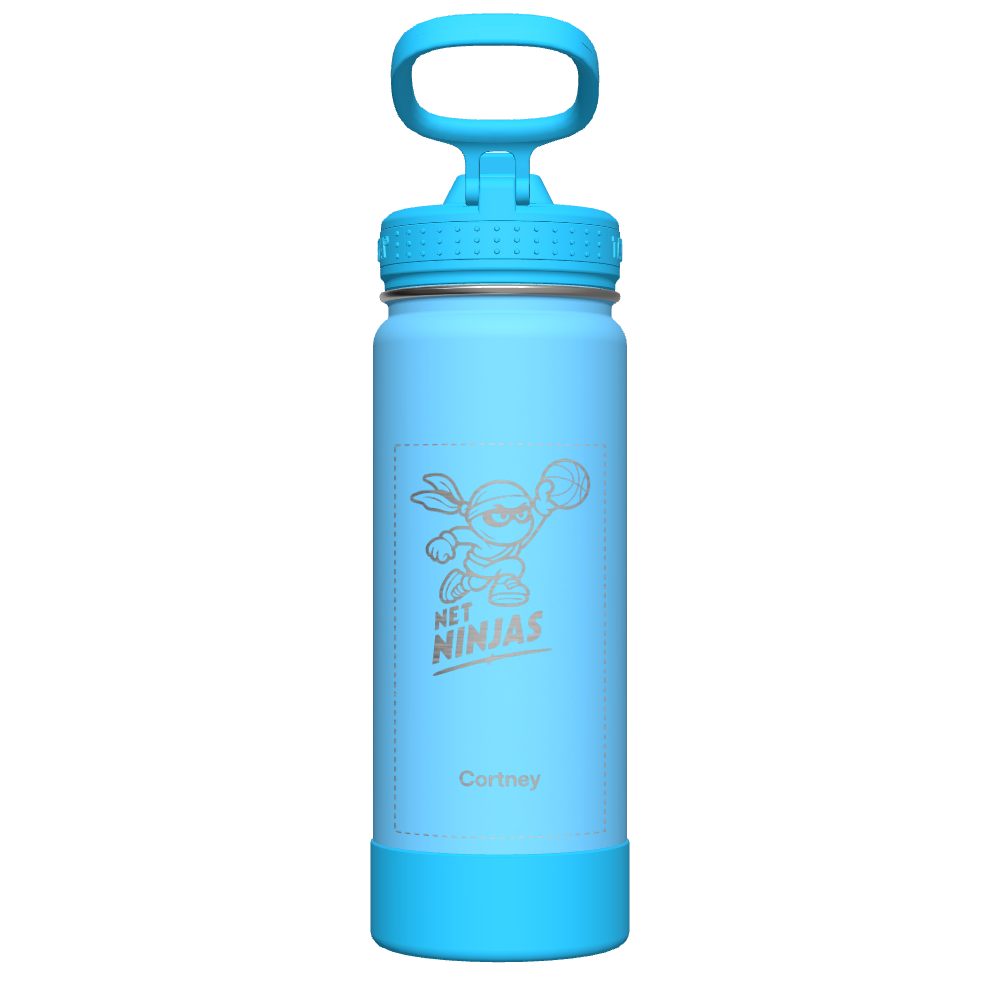 Glow in The Dark Water Bottle for Kids with Straw Lid - Customizable Name - Perfect for School, Sports & Outdoor Activities