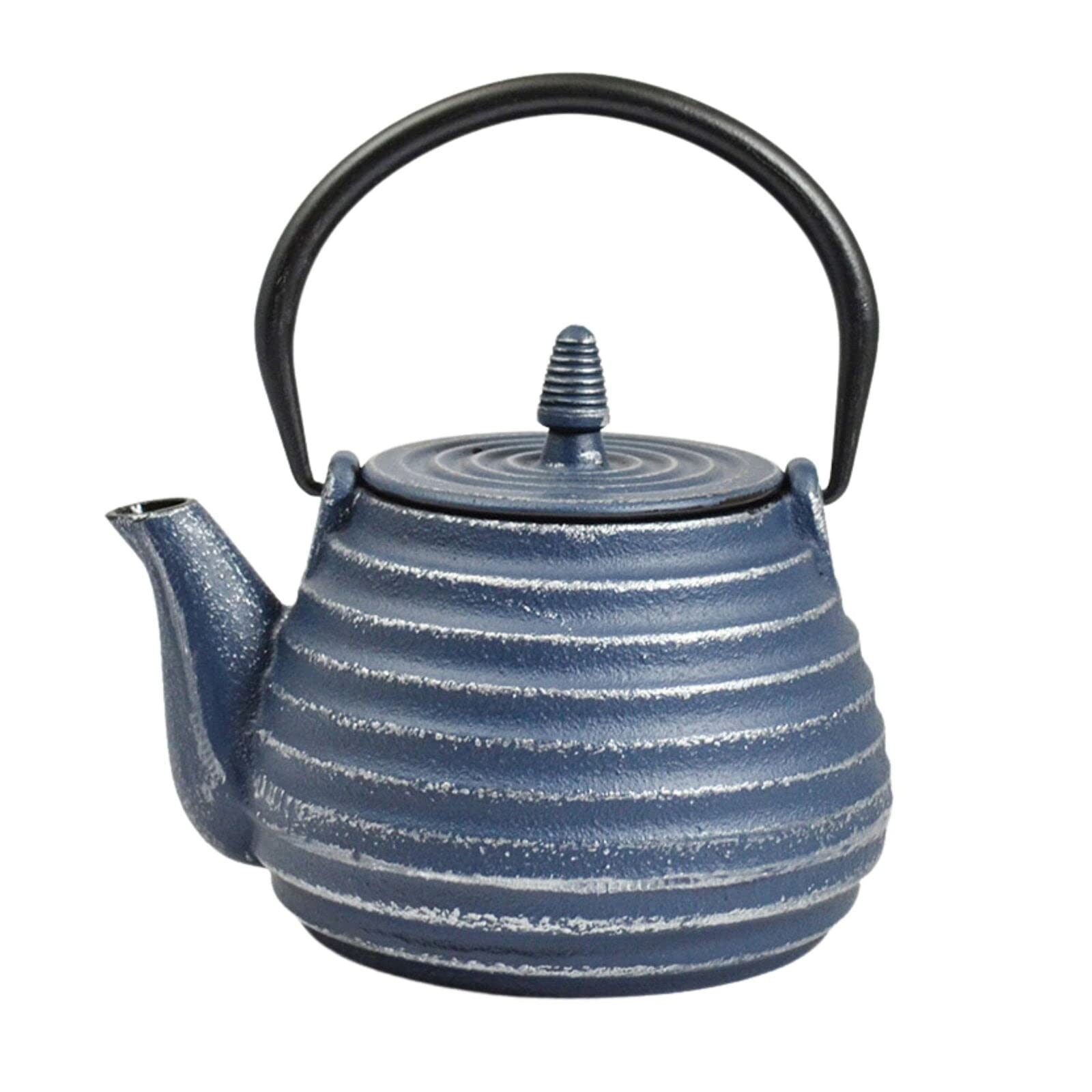 Premium Cast Iron Teapot with Stainless Steel Infuser - 27oz Japanese Style Blue/Silver Teapot for Loose Leaf Tea | Perfect for Home, Office & Tea Ceremonies