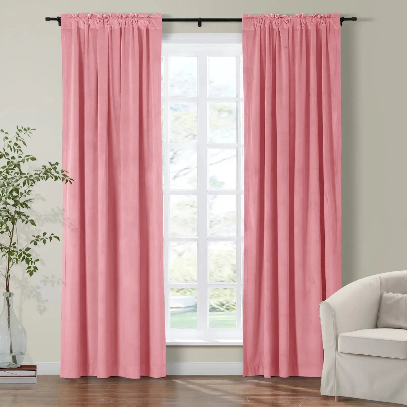 Luxury Birkin Velvet Curtains - Soft Blackout Drapes for Living Room & Bedroom - Premium Soundproof Thermal Insulated Window Treatments for Home Decor