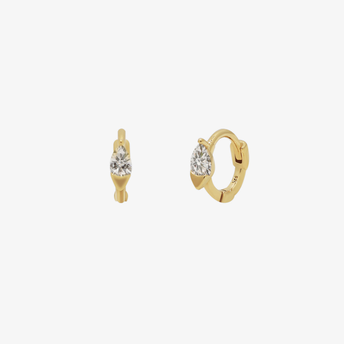 Dainty Teardrop Cubic Zirconia Huggie Earrings for Women - Minimalist Gold Hoop Earrings for Everyday Wear, Date Night & Special Occasions