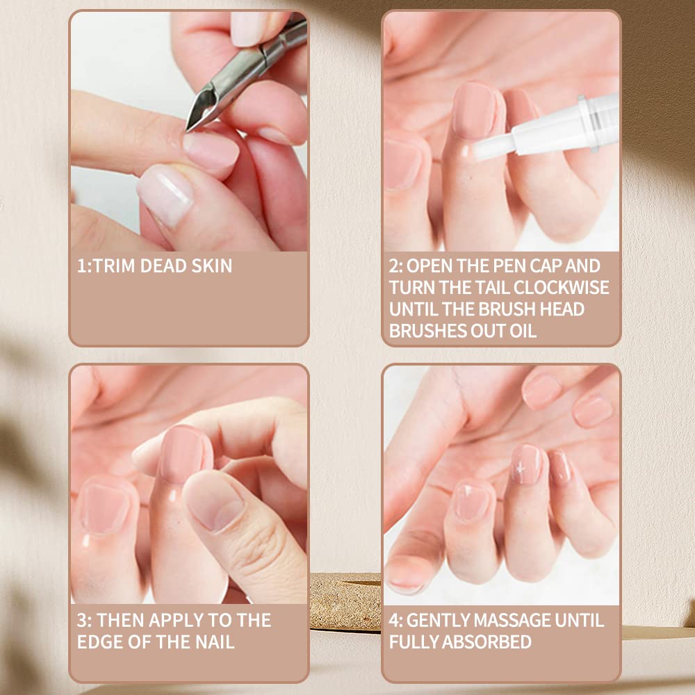 Nail Cuticle Oil Pen - Nourishing Nail Care Kit for Dry & Damaged Cuticles | Perfect for Manicures, Pedicures & At-Home Nail Repair
