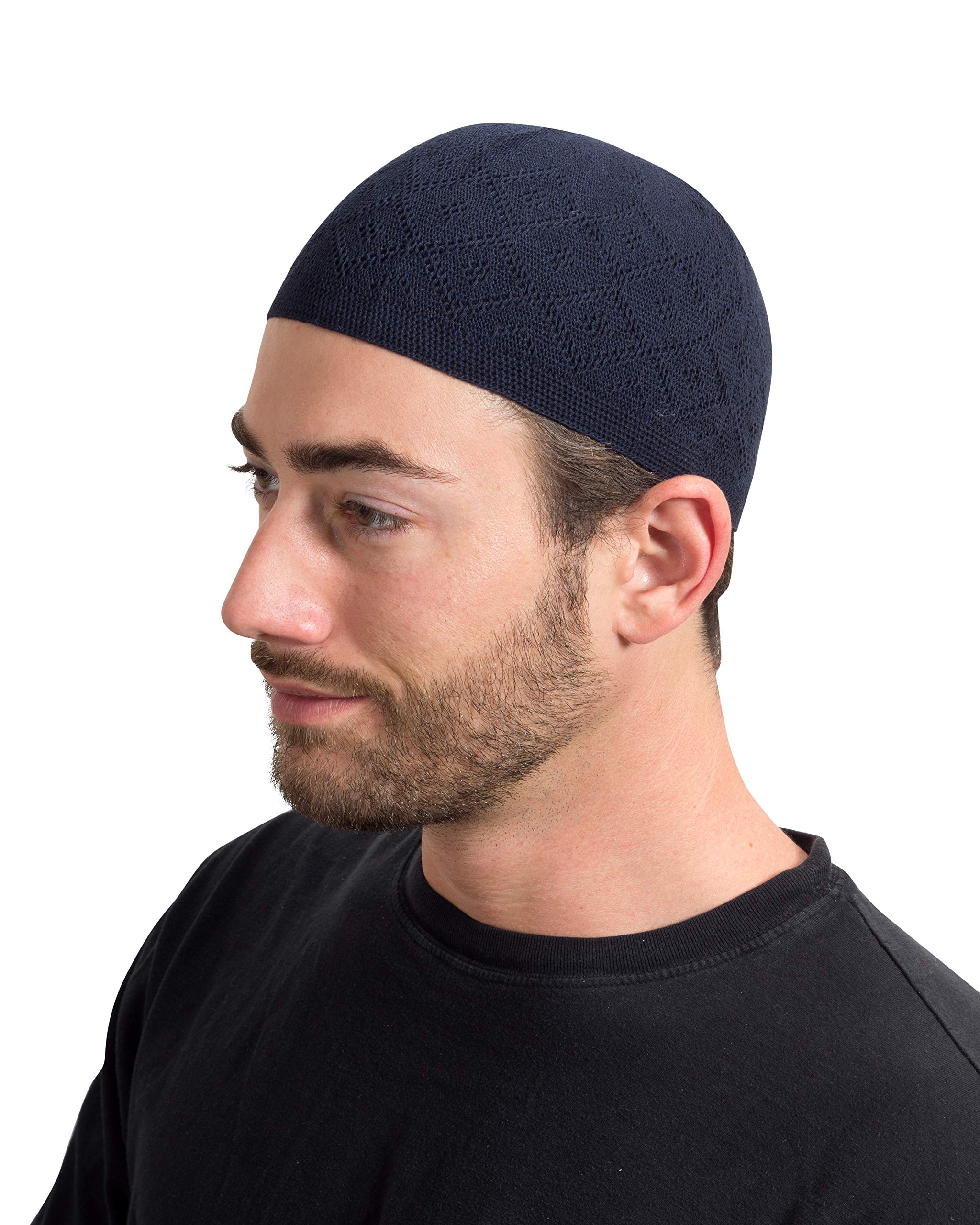 Lightweight Solid Color Turkish Crochet Kufi Hat for Men - Breathable Cotton Prayer Cap for Muslim, Islamic, and Cultural Wear - Perfect for Daily Use, Religious Ceremonies, and Special Occasions
