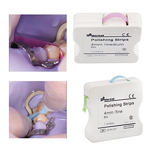 Professional Dental Polishing Strips 4mm x 6M - Interproximal Teeth Cleaning, Whitening & Deep Sanding | Abrasive Finishing for Dental Care (Pink) | Perfect for Dentists, Hygienists & At-Home Teeth Whitening Kits