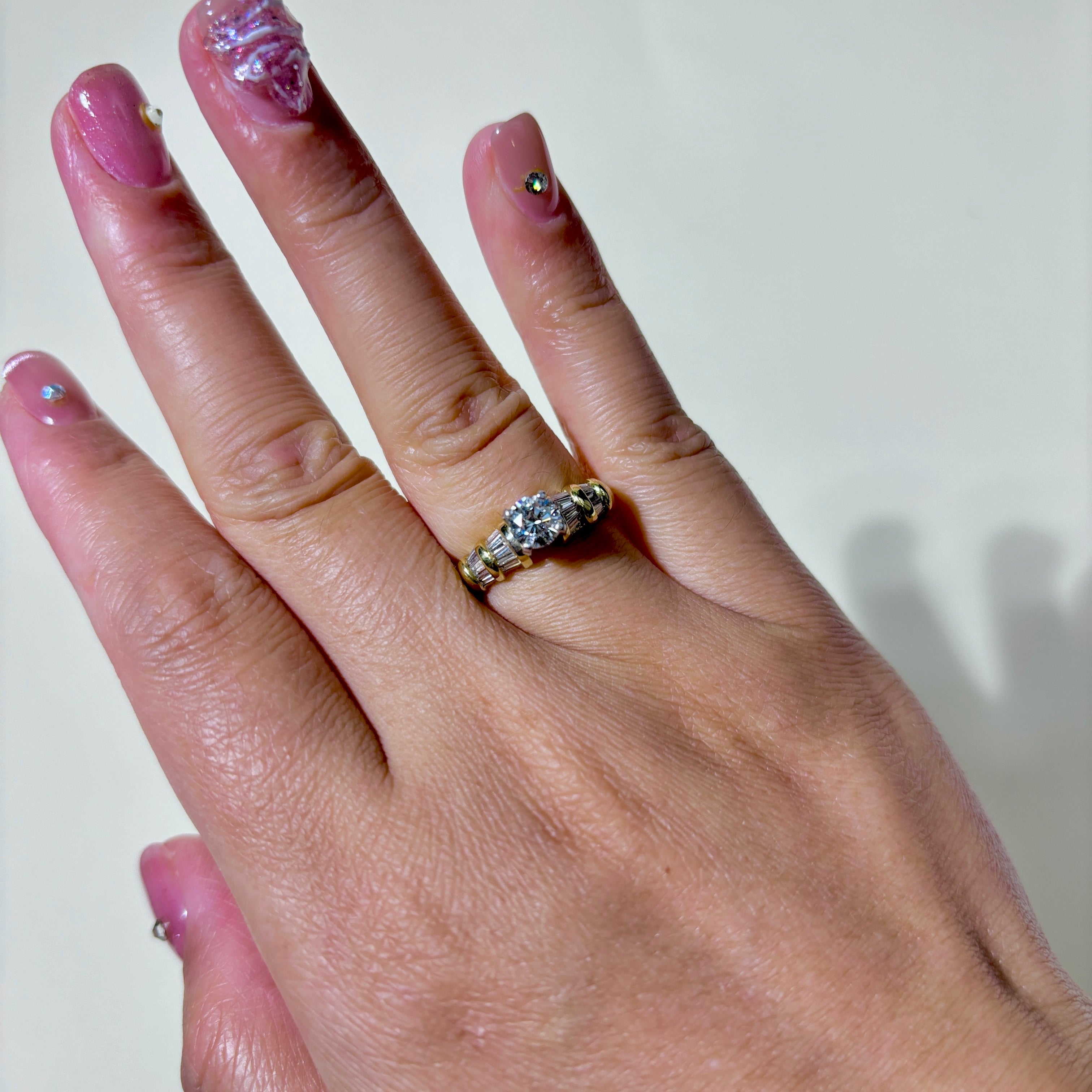18K Yellow Gold & Platinum Diamond Engagement Ring - 1.11ctw, Size 6.5 | Elegant Wedding Proposal Jewelry for Her | Perfect Anniversary Gift & Bridal Ring