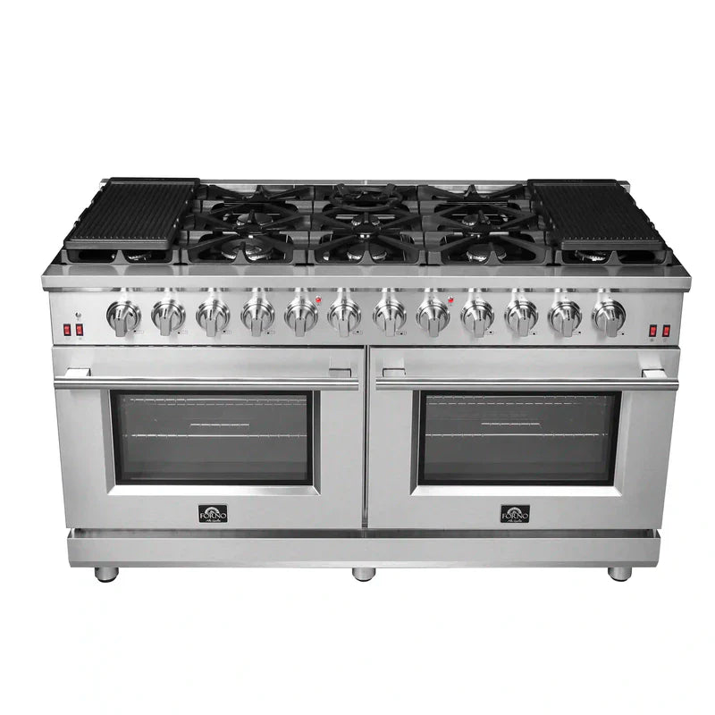Forno Massimo 60 Inch Stainless Steel Freestanding Gas Range - FFSGS6239 | Professional Kitchen Appliance for Home Chefs & Cooking Enthusiasts