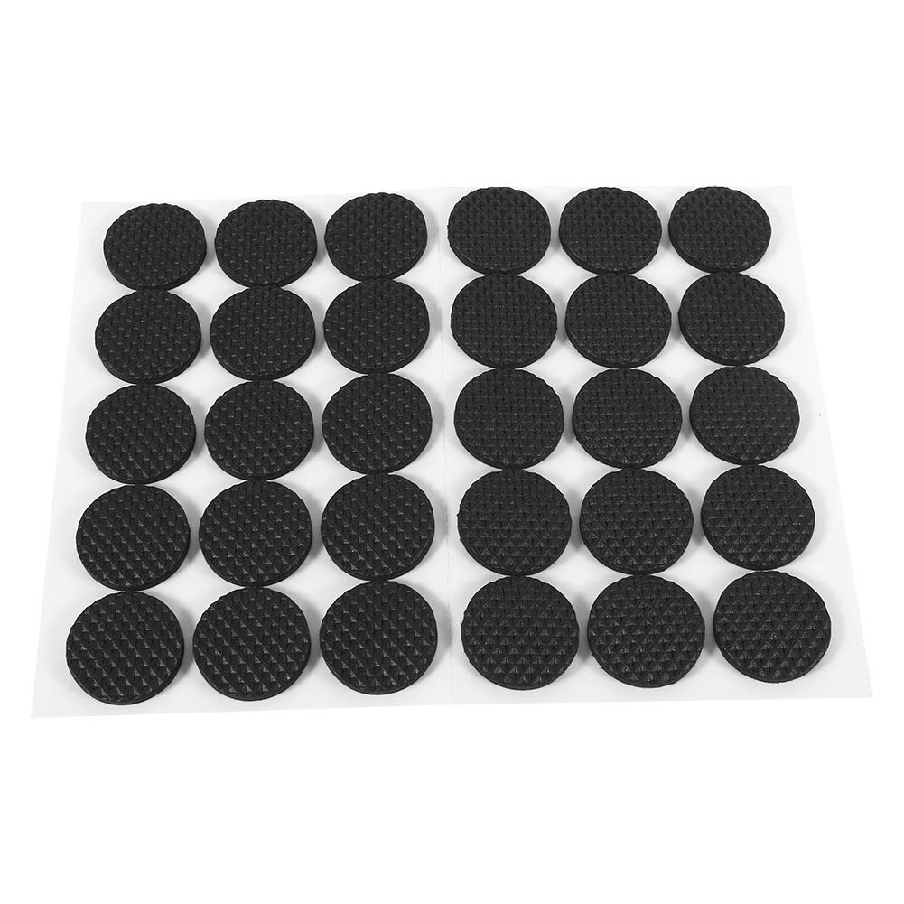 Zerodis 30pcs Black Self-Adhesive Non-Slip Chair Leg Pads - Furniture Floor Protectors for Chairs, Tables, Sofas - Prevents Scratches on Hardwood Floors & Tile Surfaces