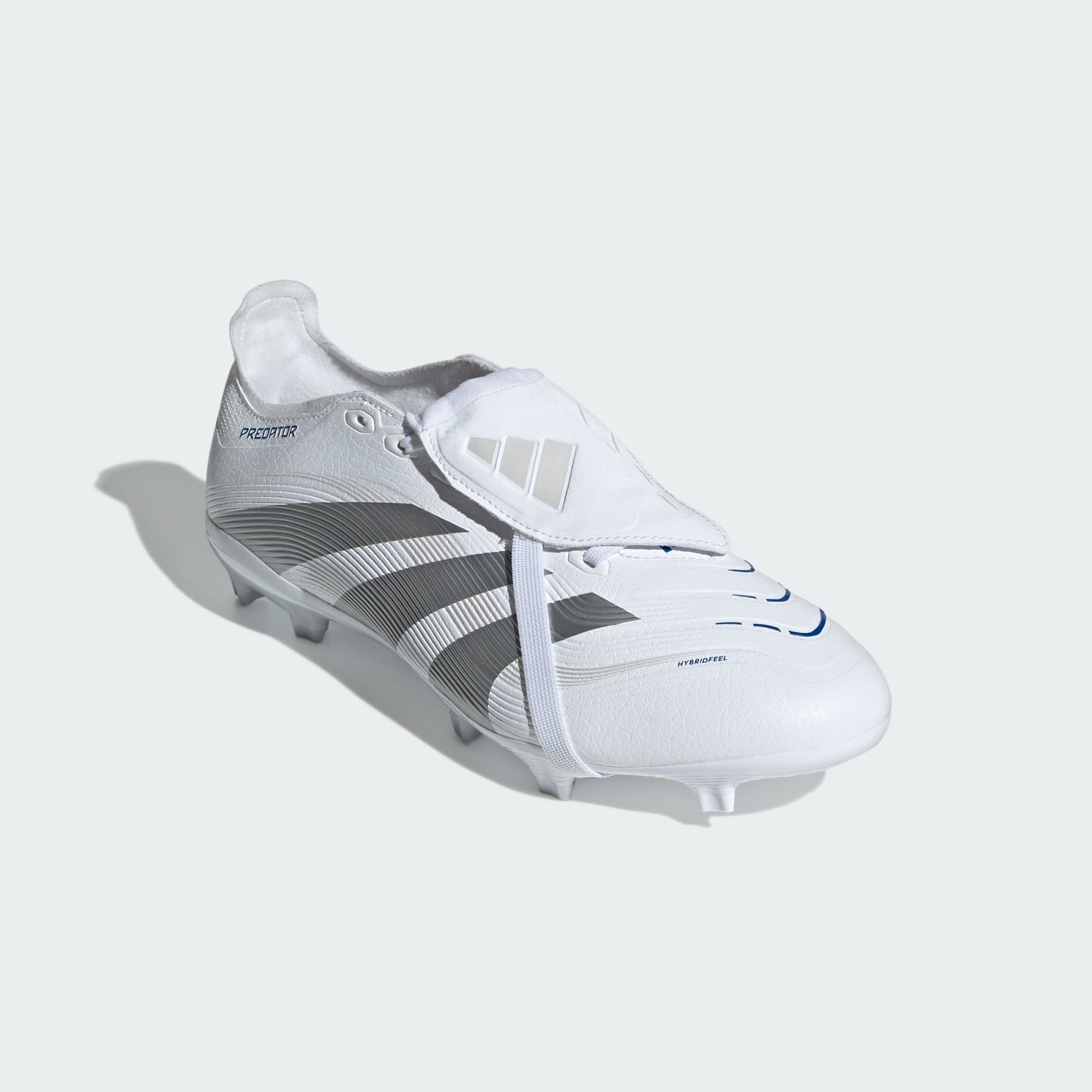 Adidas Men's Predator League Fold White/Silver Soccer Cleats - Lightweight Football Shoes for Training & Matches