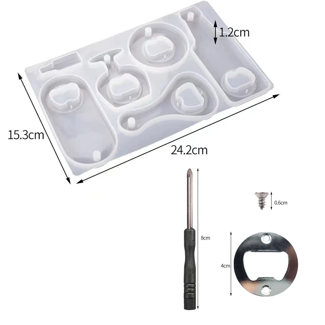 Epoxy Resin Bottle Opener Mold Kit - DIY Beer Opener Silicone Molds for Jewelry Making & Crafting - Perfect for Home Bars, Parties & Unique Gifts (6-Piece Set)