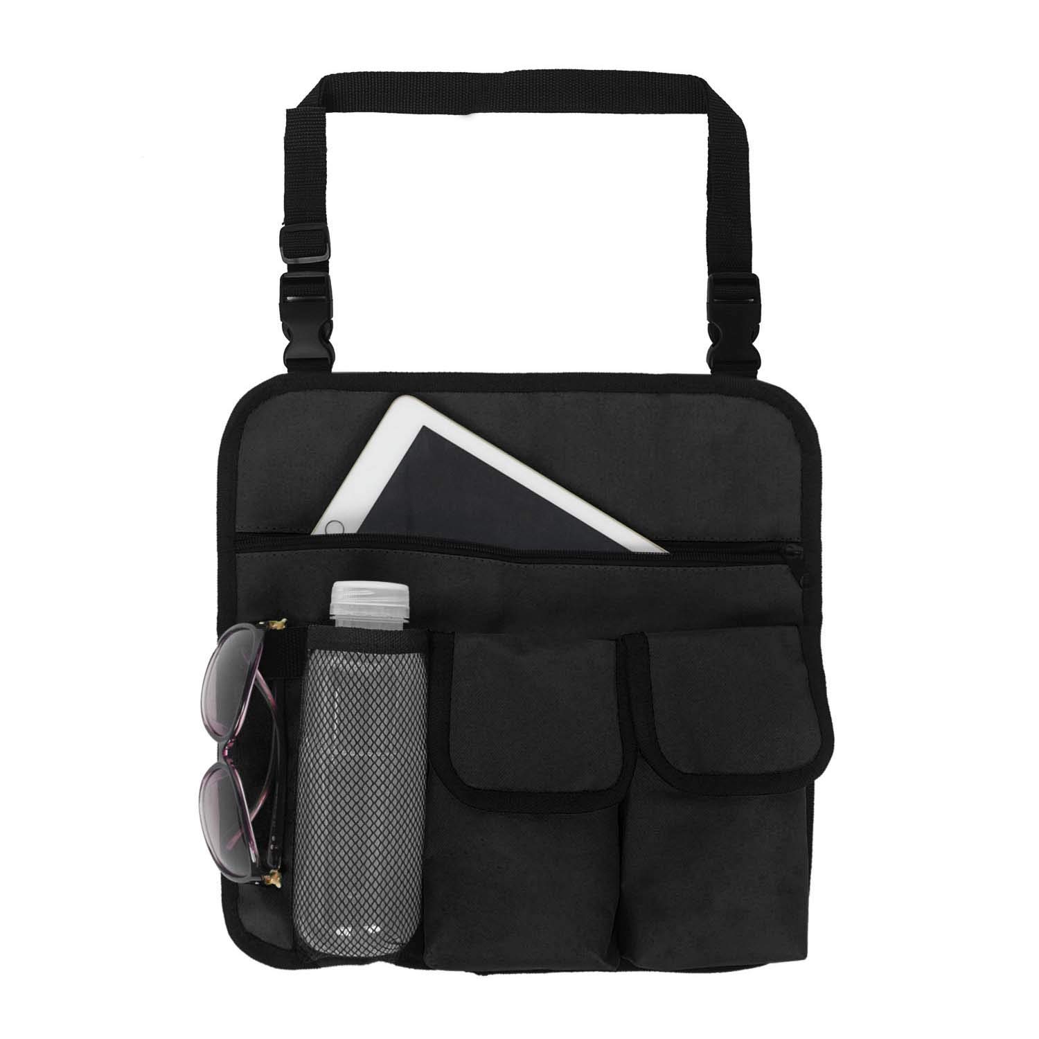 Heavy Duty Oxford Chair Armrest Organizer - Waterproof Hanging Storage Pouch with 4 Pockets for Camping, Beach & Outdoor Chairs - Snack Bag, Cup Holder & Side Tote for Picnics, Backyard Relaxing & Travel Accessories