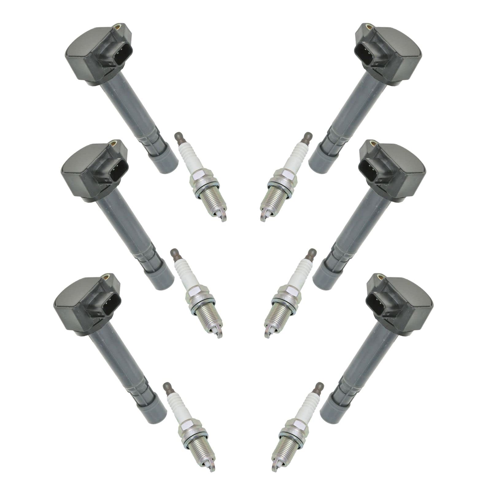 NGK Spark Plug & Ignition Coil Kit - 12 Piece Set Compatible with Acura Honda Vehicles | High Performance Engine Parts for Smooth Acceleration & Fuel Efficiency