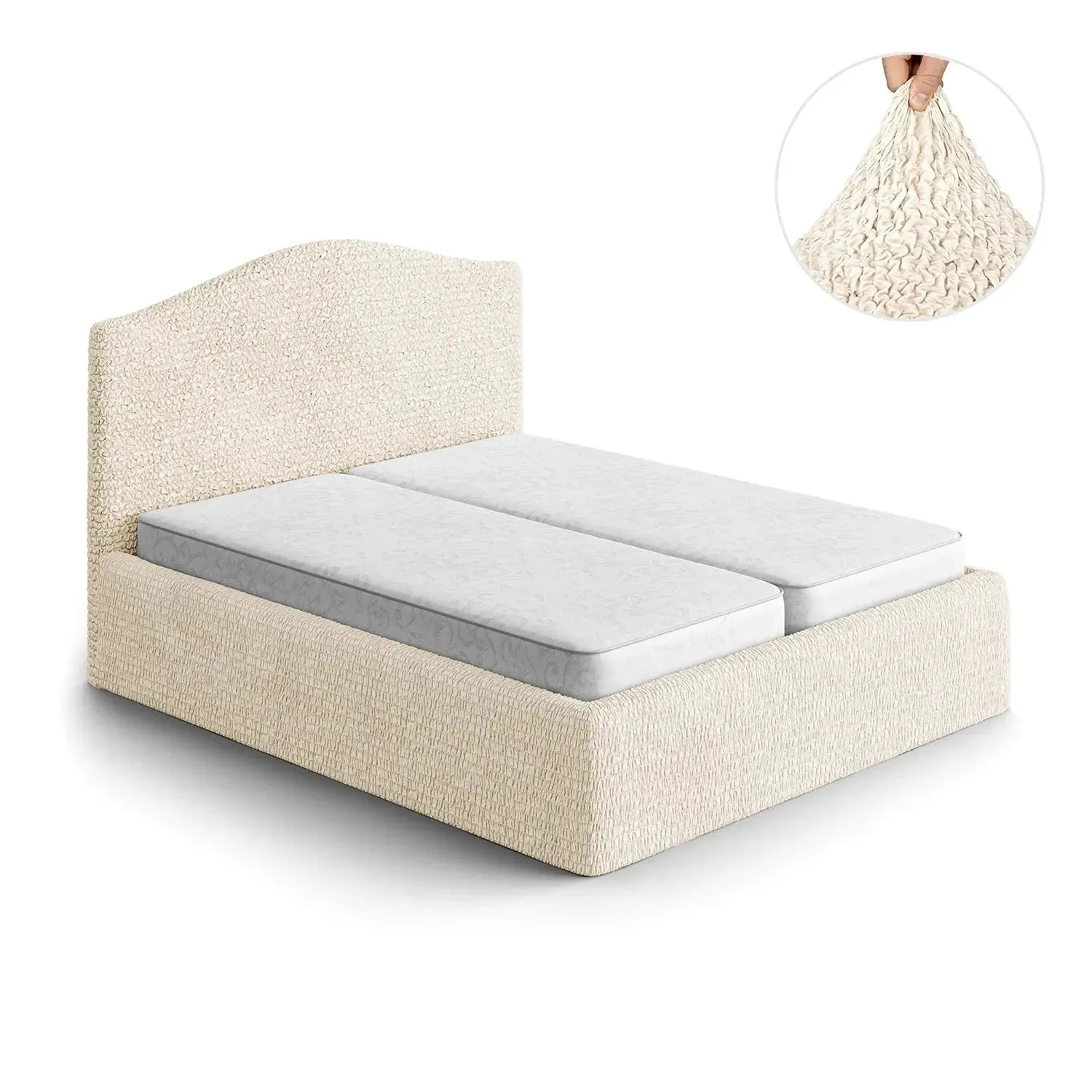 Full/Queen Size Bed Headboard & Frame Slipcover - Microfiber Collection | Elegant Bedroom Upgrade for Home Decor