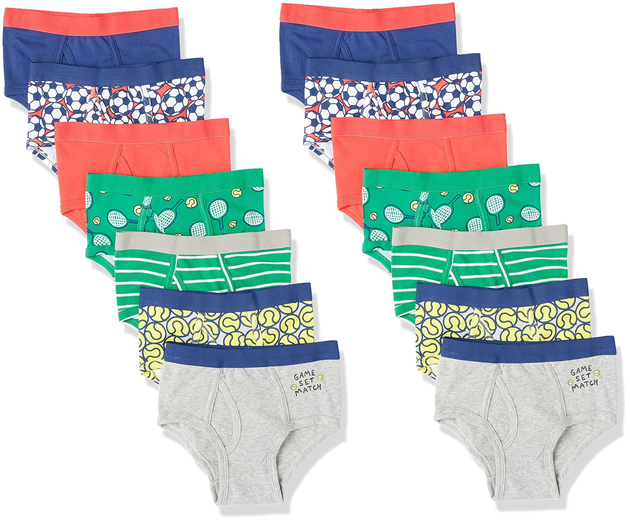 Amazon Essentials Boys' Cotton Briefs Underwear Multipack - Soft Comfortable Kids Underwear for School, Sports & Everyday Wear