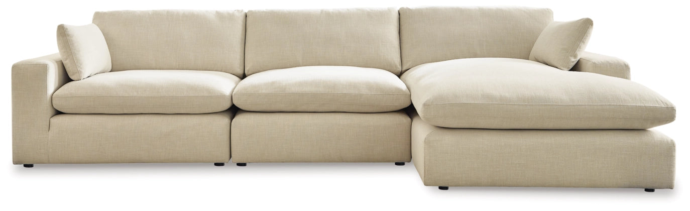 Elyza 3-Piece Sectional Sofa with Right-Hand Facing Chaise in Linen Fabric - Perfect for Living Room, Family Room & Home Theater Comfort