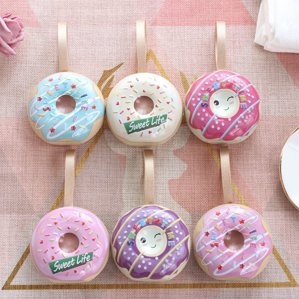 4pcs Donut Tinplate Storage Boxes - Hanging Empty Metal Tins for Candy, Cookies & Gifts | Wedding, Birthday Party Supplies | Perfect for Home Decor, Party Favors & Holiday Treats