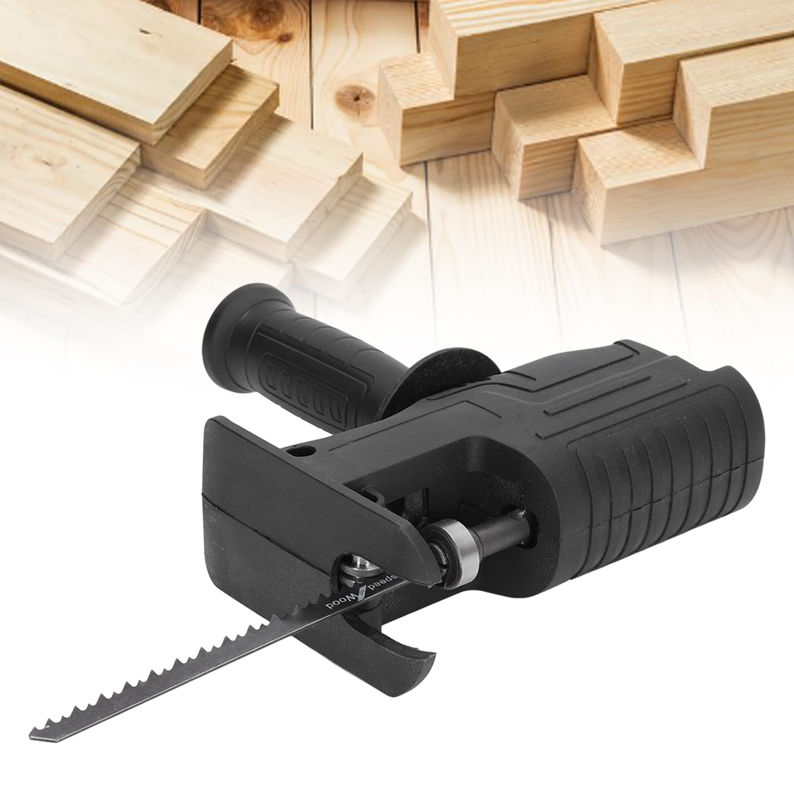 Electric Drill to Reciprocating Saw Adapter Kit - Chainsaw Conversion Attachment with Saw Blades for Wood, Metal & Plastic Pipe Cutting - Perfect for DIY Woodworking, Home Renovation & Construction Projects