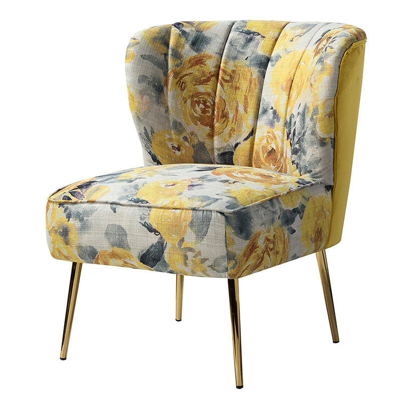 Luxury Coraline Velvet Barrel Chair with Tufted Back & Sturdy Metal Legs - Elegant Accent Chair for Living Room, Bedroom or Office Decor
