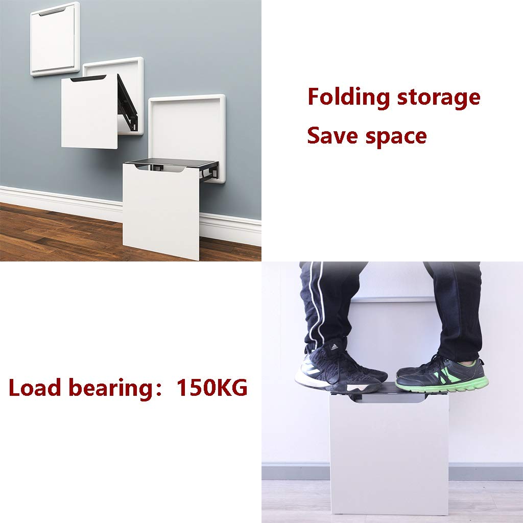 Wall-Mounted Shower Chair & Folding Stool - Aluminum Alloy Bathroom Stool for Elderly & Disabled, 150kg Capacity, Champagne Gold (43x41cm) - Perfect for Safe Bathing, Shoe Changing & Compact Home Storage