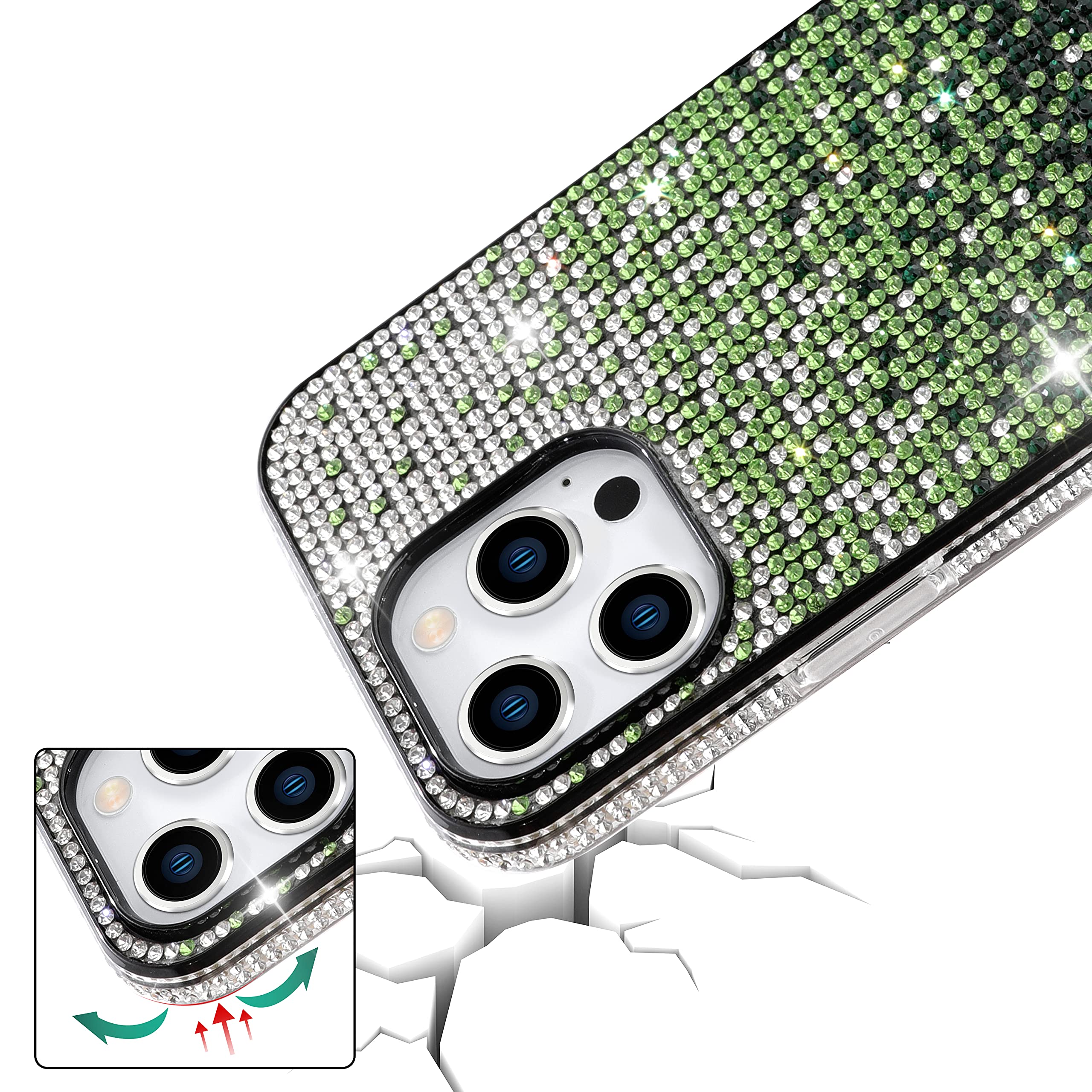 Premium Shockproof TPU Case for iPhone 12 Pro Max - Gradient Glitter Design for Daily Protection