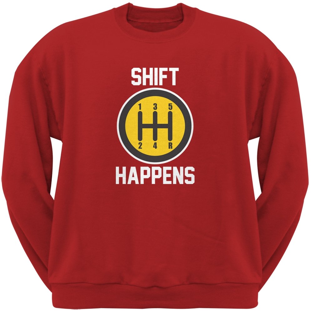 Old Glory 'Shift Happens' Red Adult Sweatshirt - Patriotic Casual Pullover for Men & Women - Perfect for 4th of July, BBQ Parties & Everyday Comfort