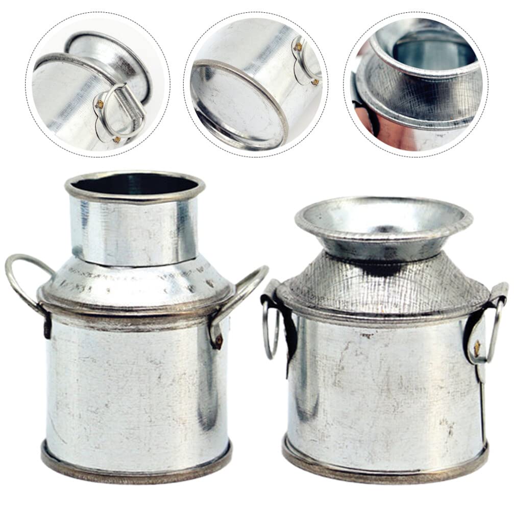 2PCS Miniature Buckets for Tiny House Decor, Mini Flower Vases, DIY Centerpieces - Perfect for Fairy Gardens, Dollhouse Accessories, and Wedding Table Decorations