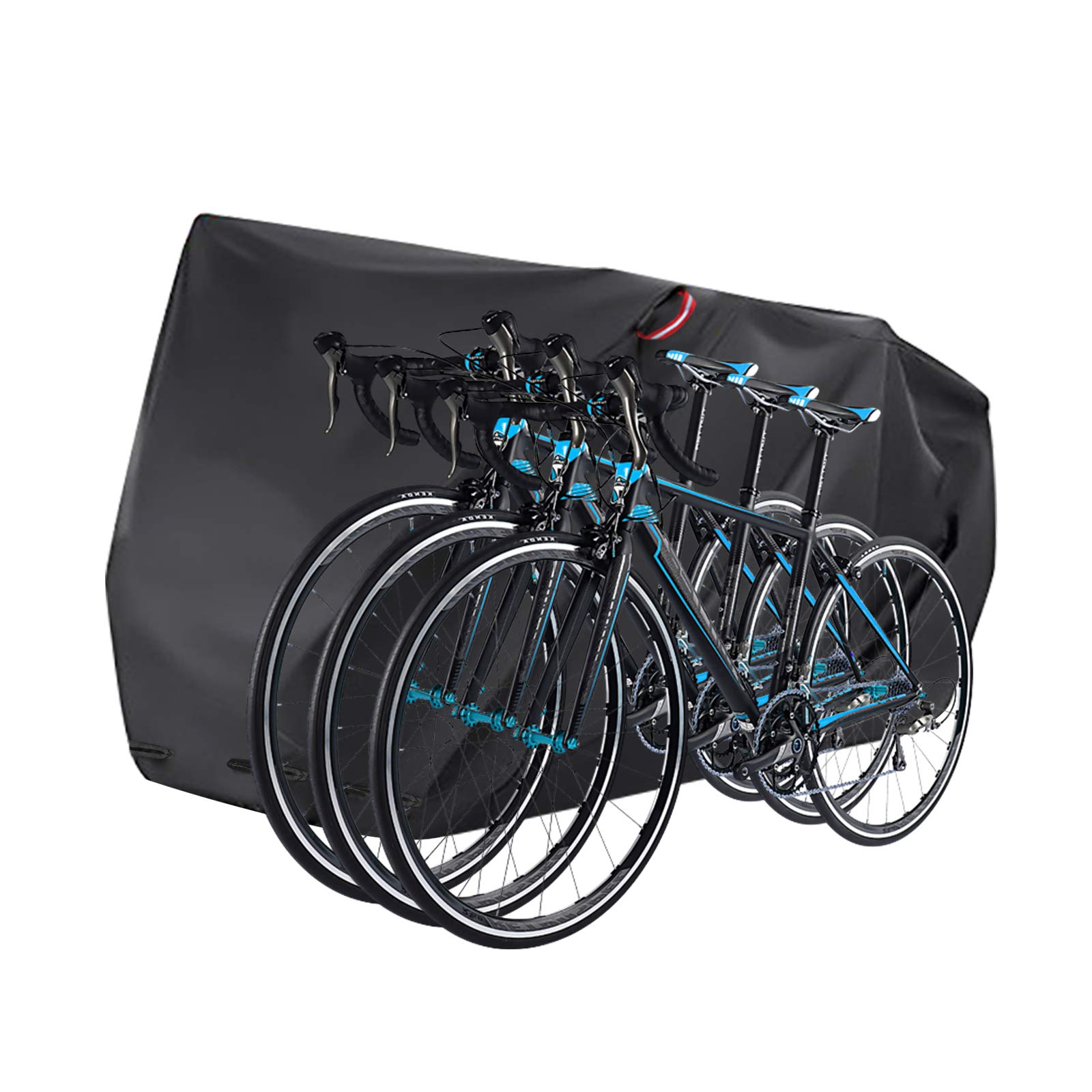 Bumlon Waterproof Bike Cover for 2-3 Bicycles - Windproof, Dustproof & UV Protection Outdoor Storage Cover with Lock Hole - Fits Mountain Bikes, Road Bikes - Perfect for Garage, Patio, and Backyard Bike Protection