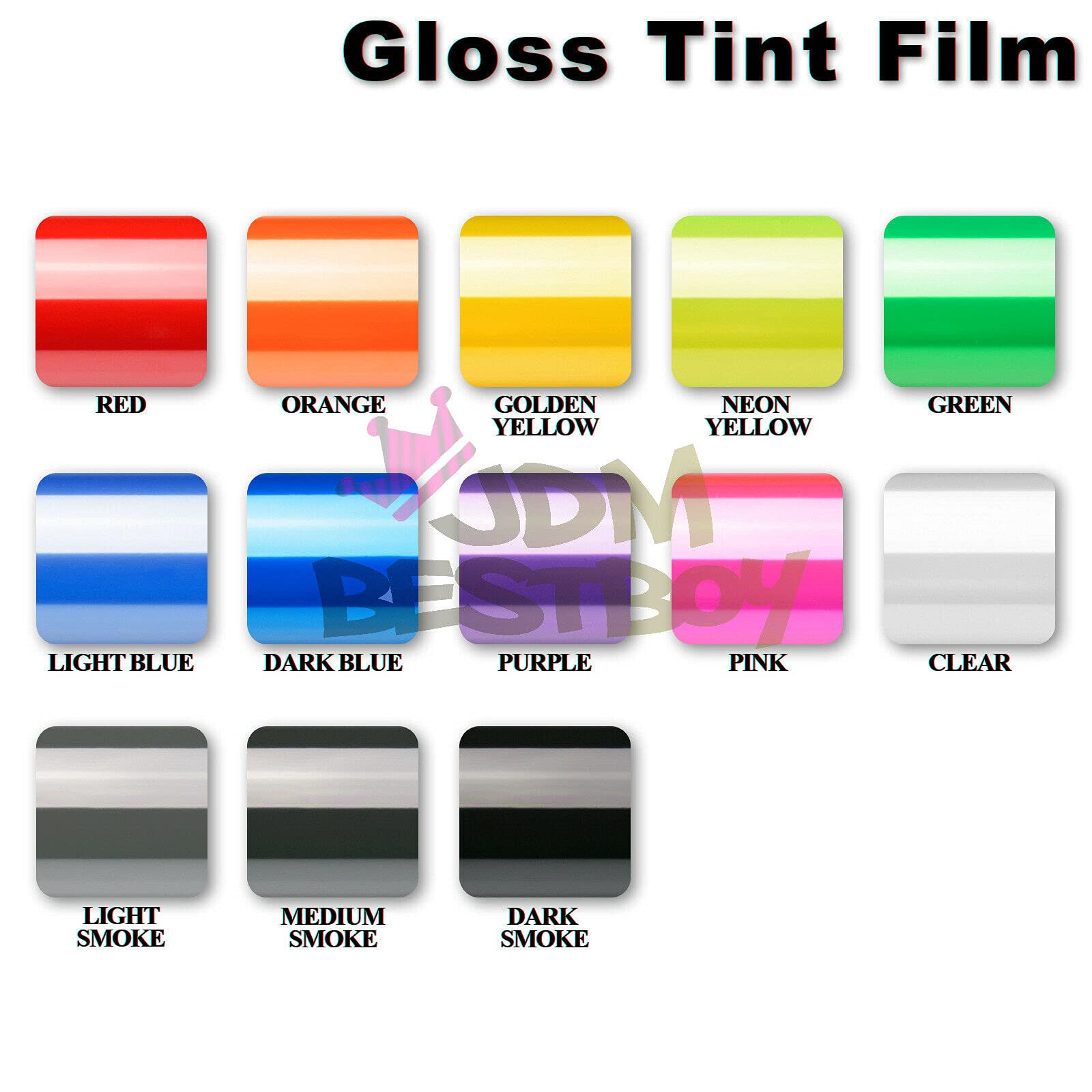 JDM Green Self-Adhesive Vinyl Film for Headlights, Tail Lights & Fog Lights - Medium 12