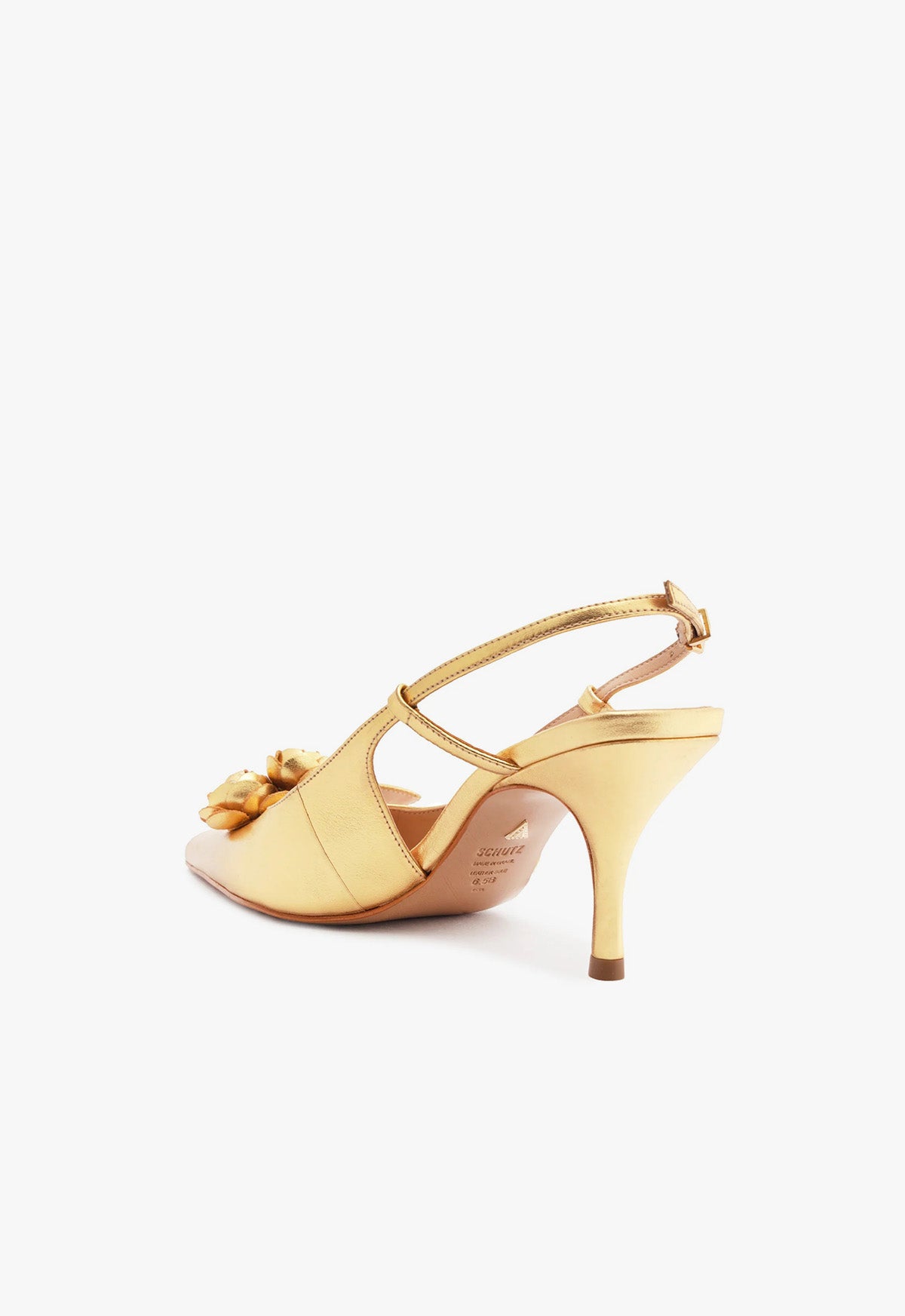 Alma Sling Metallic Leather Pump Women's Heels - Stylish Pointed Toe High Heels for Party, Wedding & Evening Events